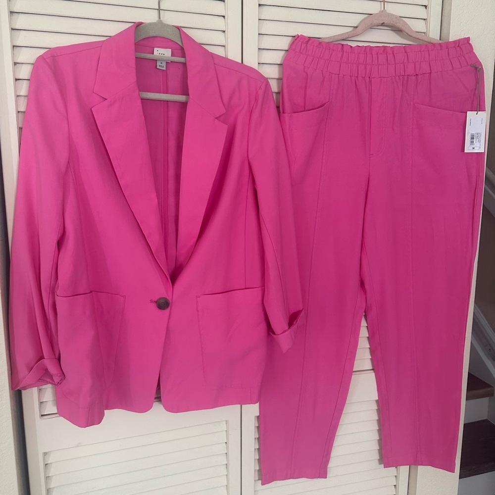 Pink Women's Pants & Blazer Set